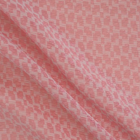 Organza jacquard rafia rosa